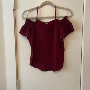 Hello Miss Maroon Off Shoulder Top